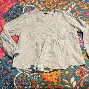 Torrid Light Blue Embroidered Blouse